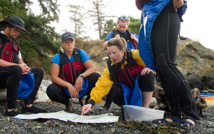 teens learn kayaking skills